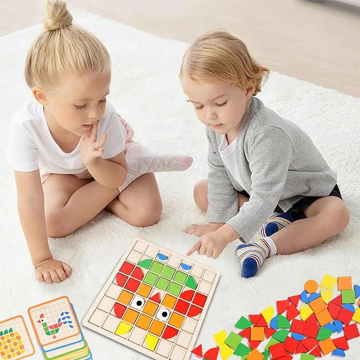 120pcs Wooden Brain Booster Blocks - Unlimited Combinations, Unlimited Fun